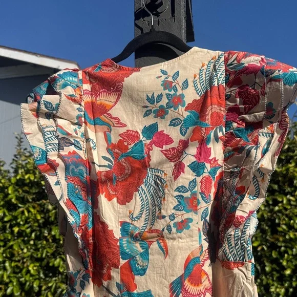 FARM Rio x Anthropologie Floral V-Neck Ruffle Dress - Picture 5 of 5